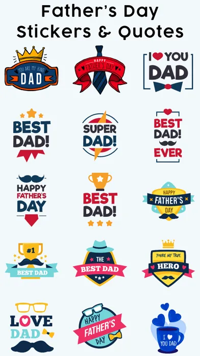 Father's Day Stickers & Quotes سکرین شاٹس