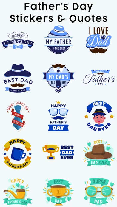 Father's Day Stickers & Quotes سکرین شاٹس