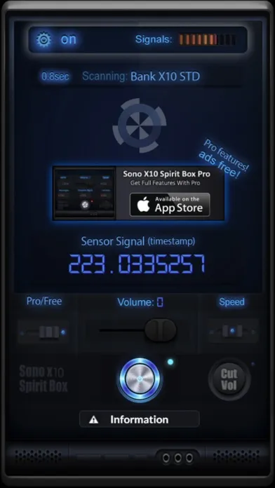Sono X10 Spirit Box Ekran Görüntüleri