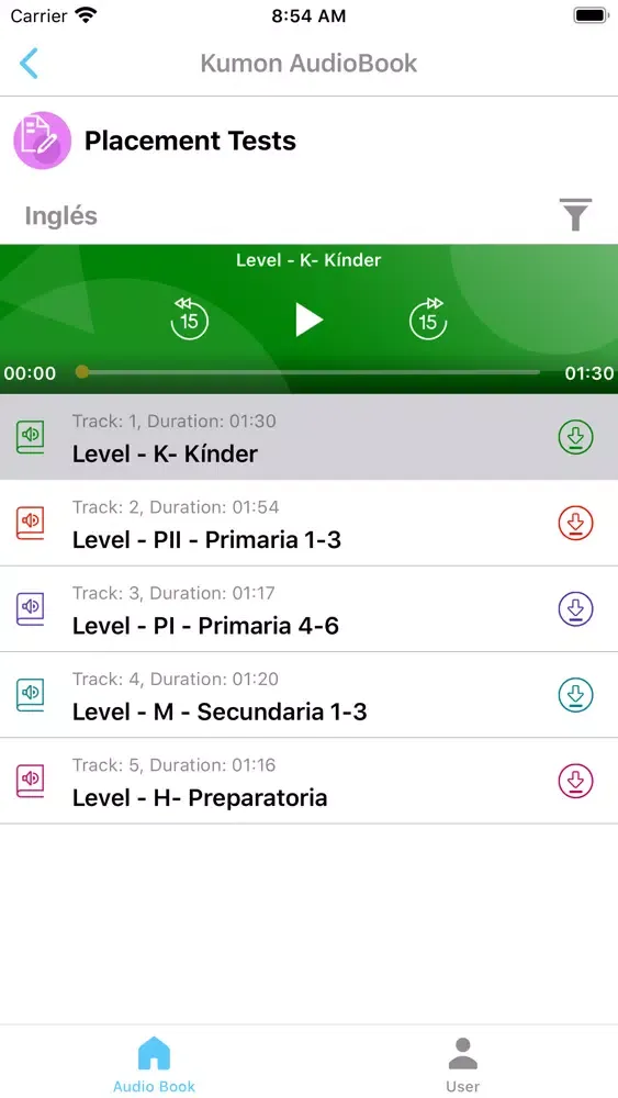 Zrzuty ekranu AudioBook Kumon