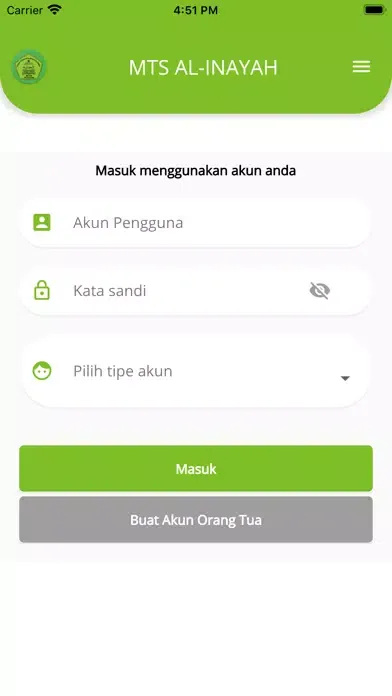 Tangkapan skrin Kunci - MTS AL INAYAH