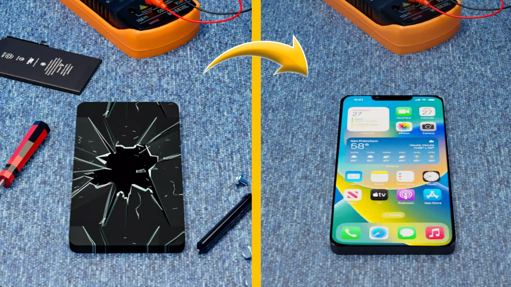 Mobile Repair Store Simulation Screenshots