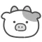 gray cow sticker