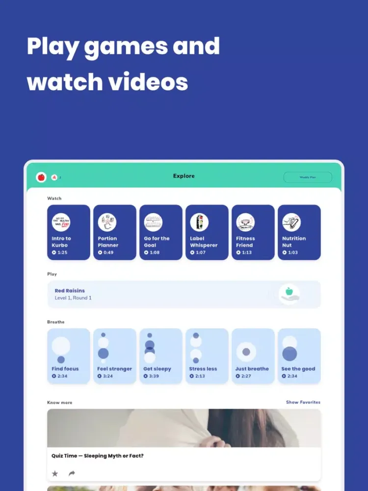Kurbo by WW (Weight Watchers) iPad  스크린샷