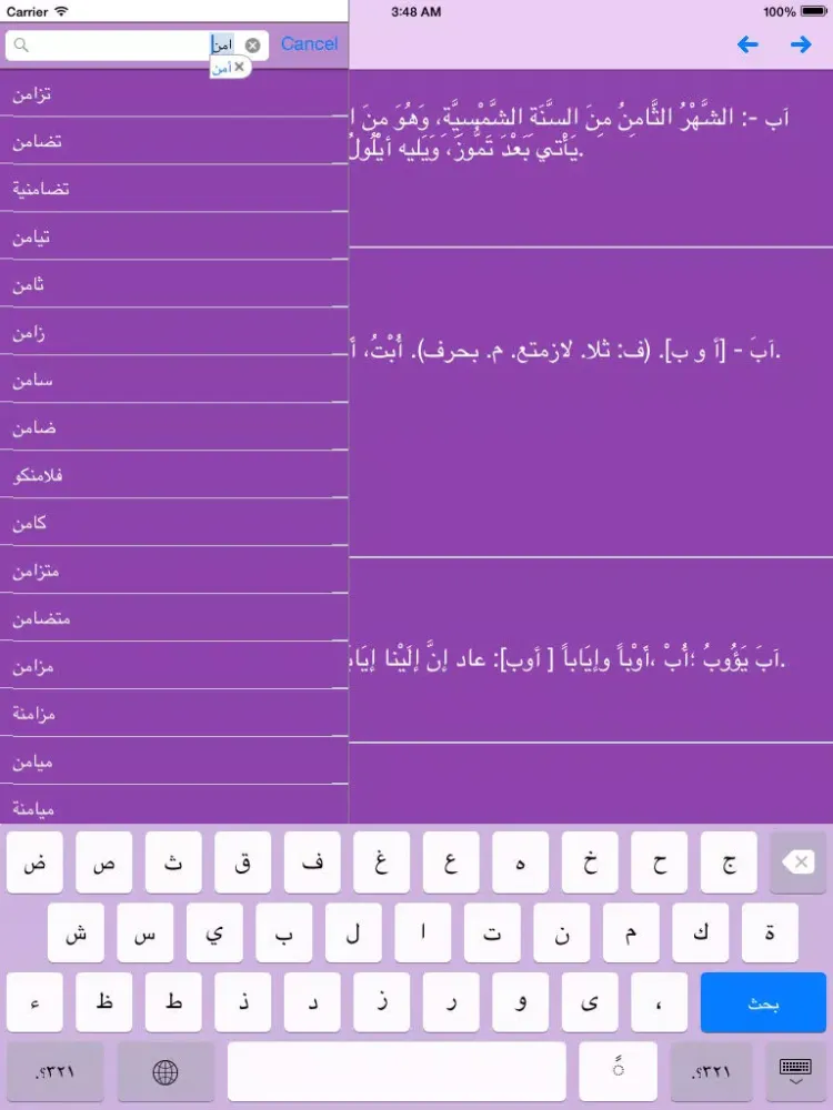 Arabic Lexicon معجم اللغة العربية iPad  スクリーンショット