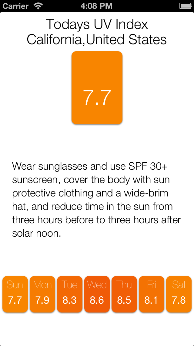 Capturas de tela do Sunscreen - UV Index, Protect your skin from the sun