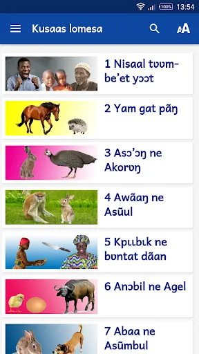 Tangkapan layar Kusaal folk-tales with English