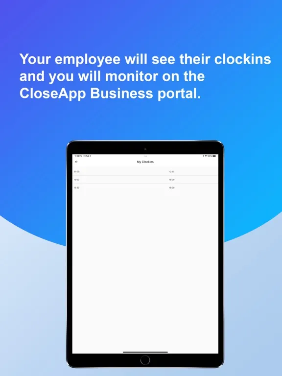 Capturas de pantalla de CloseApp ClockIN iPad 