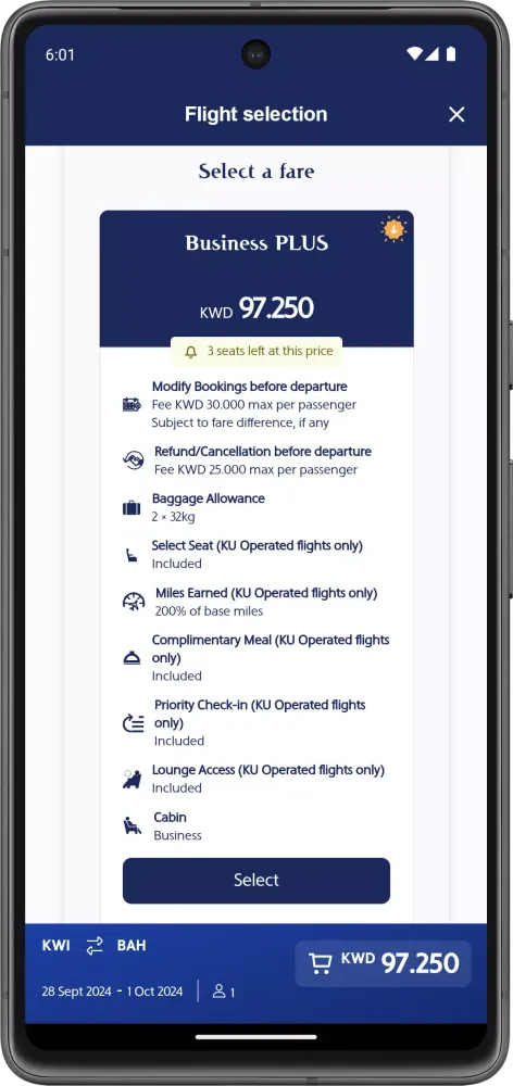 Captures d'écran de Kuwait Airways