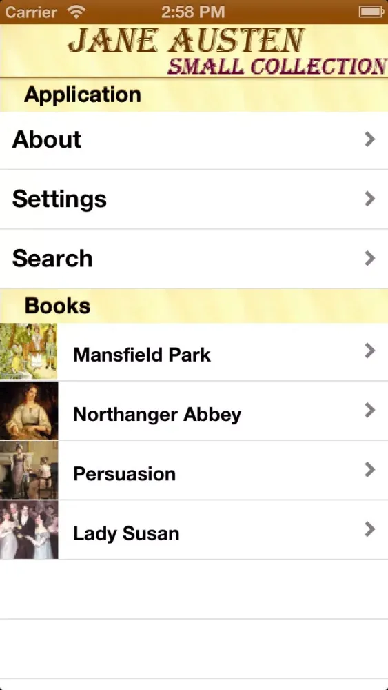 Zrzuty ekranu Small Jane Austen Collection (with search)