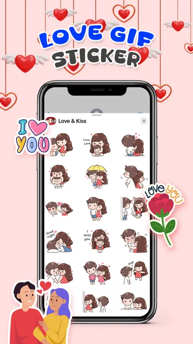 تصاویر Animated Love & Kiss Stickers