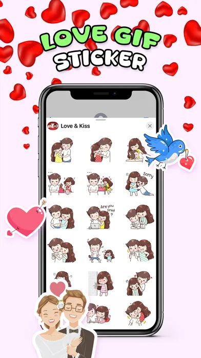تصاویر Animated Love & Kiss Stickers