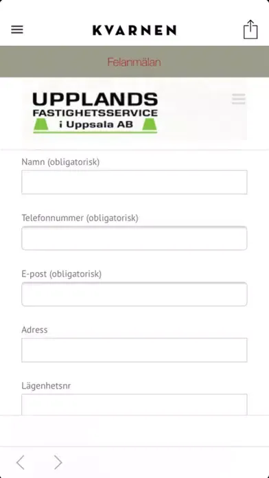 Screenshot di Kvarnen intern