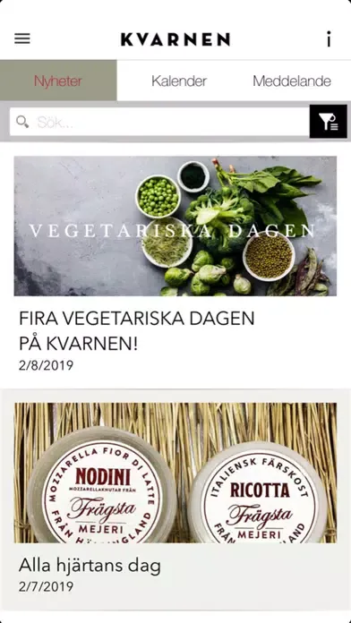 Screenshot di Kvarnen intern