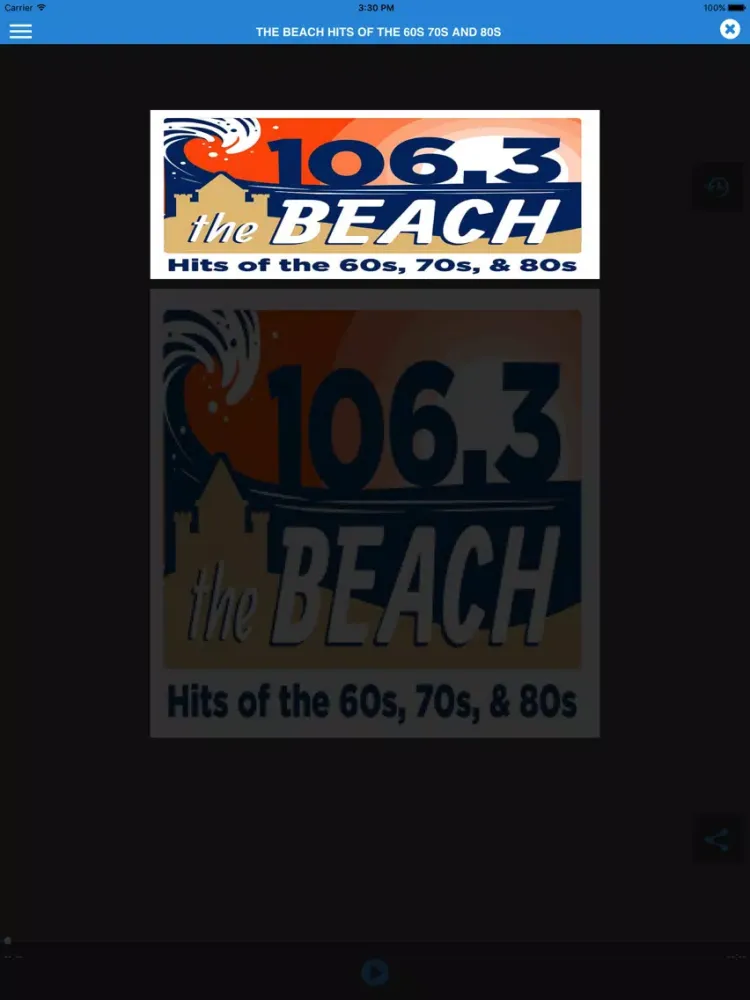 Tangkapan layar 106.3 The Beach iPad 