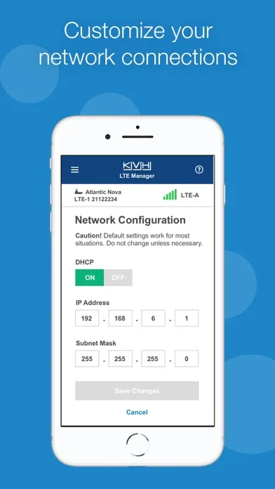 Скриншоты KVH LTE Manager
