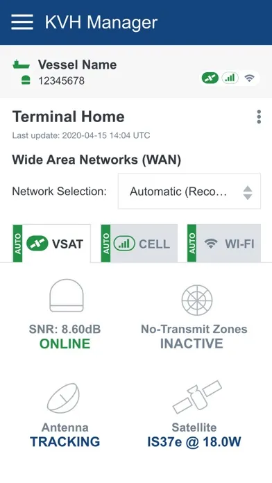 Capturas de pantalla de KVH Connect