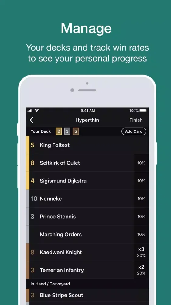 Capturas de tela do TrackGwent: Gwent Deck Tracker