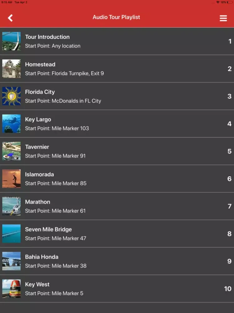 Capturas de tela do Key West Tour Guide iPad 