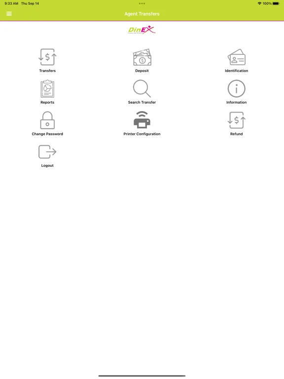 Ảnh chụp màn hình của Dinex Envíos Agente iPad 