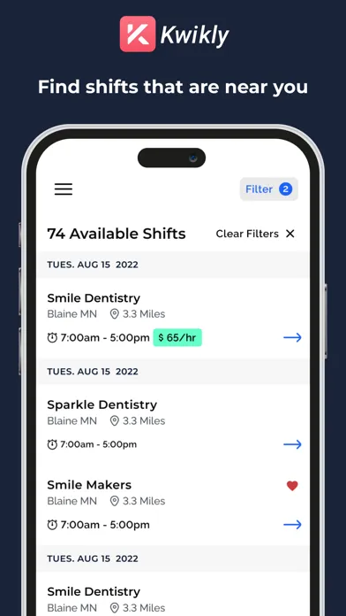Kwikly - Dental Staffing 스크린샷