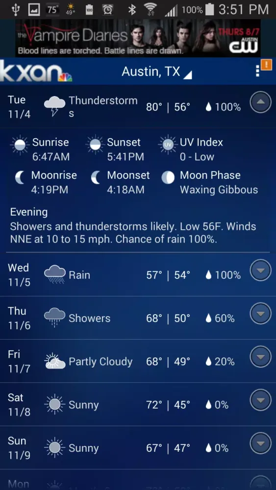 KXAN Weather Ekran Görüntüleri