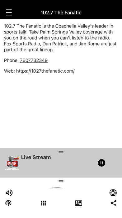 Capturas de tela do 102.7 The Fanatic