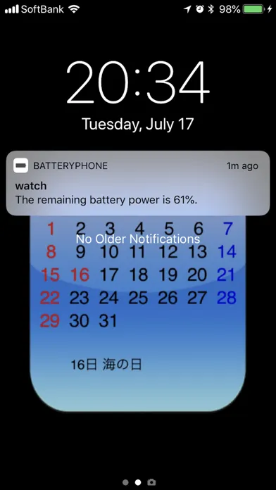 Capturas de tela do BatteryPhone