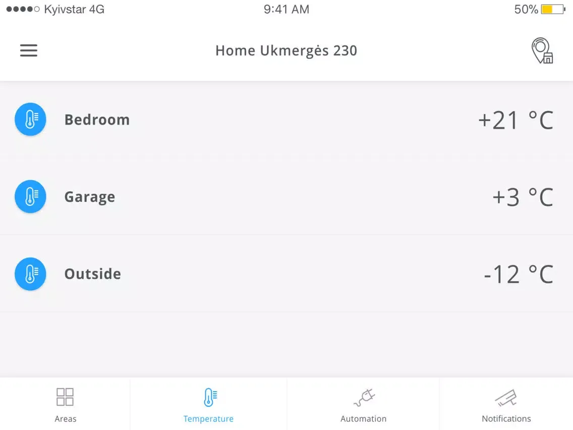 Tangkapan layar SafeHome iPad 