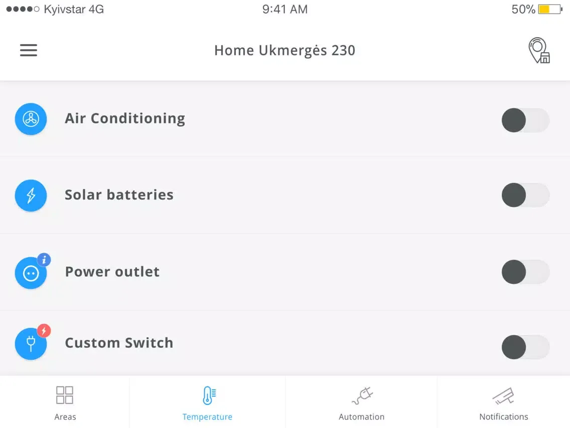 Tangkapan layar SafeHome iPad 