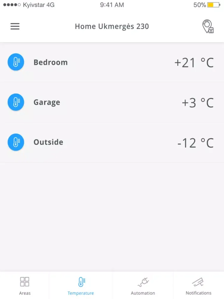Tangkapan layar SafeHome iPad 