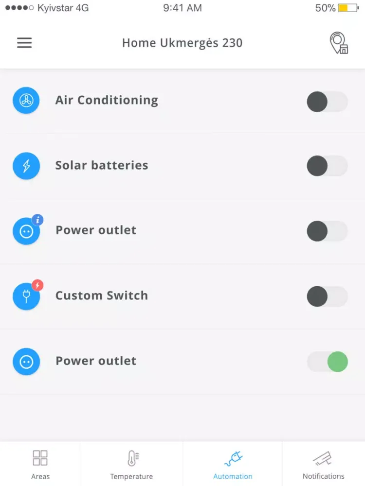 Tangkapan layar SafeHome iPad 