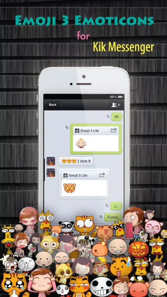 Emoji 3 Emoticons for LINE, Kik, WeChat, Twitter, BBM, Zoosk & Facebook Messenger - Free Emoji Keyboard with Pop Emojis & Emoticon icons Animation Emoji - Lite Version स्क्रीनशॉट