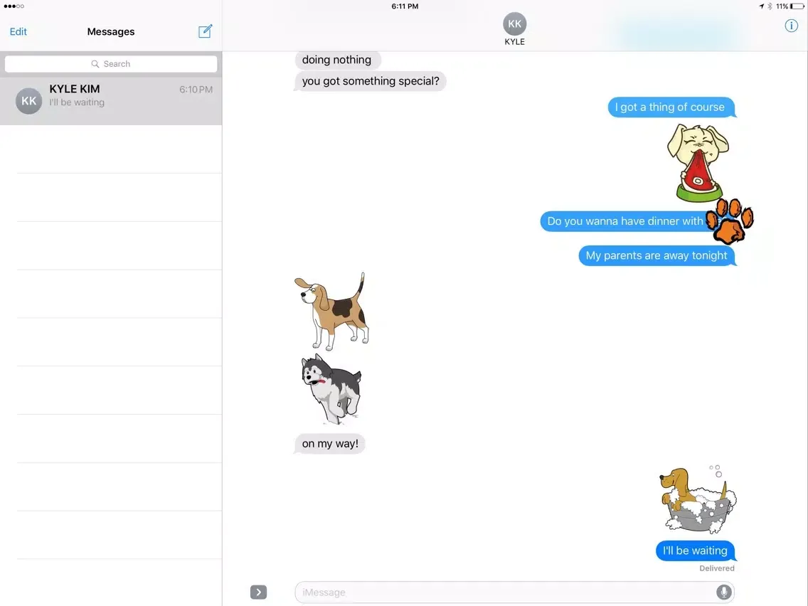 ภาพหน้าจอของ Chat Dogs: Puppy Stickers for iMessage Texting iPad 