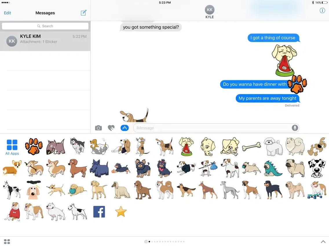 ภาพหน้าจอของ Chat Dogs: Puppy Stickers for iMessage Texting iPad 