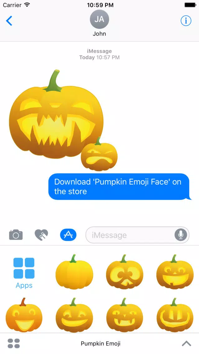 Pumpkin Emoji Face for iMessage Stickers应用截图