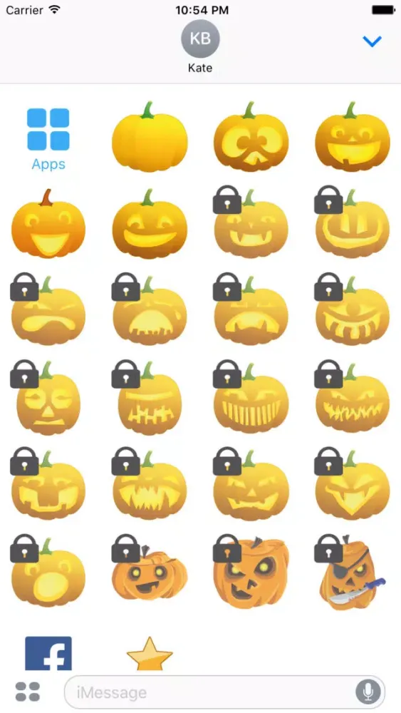 Pumpkin Emoji Face for iMessage Stickers スクリーンショット