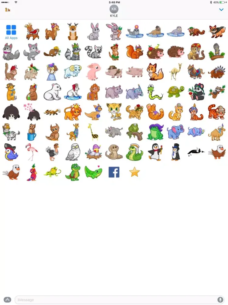 Tangkapan skrin Zoo Cuties: Cute Animal Stickers for iMessage iPad 