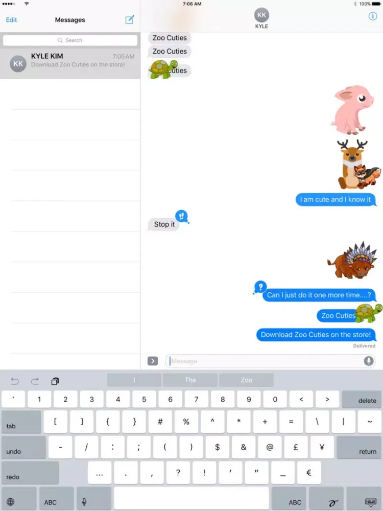 Tangkapan skrin Zoo Cuties: Cute Animal Stickers for iMessage iPad 