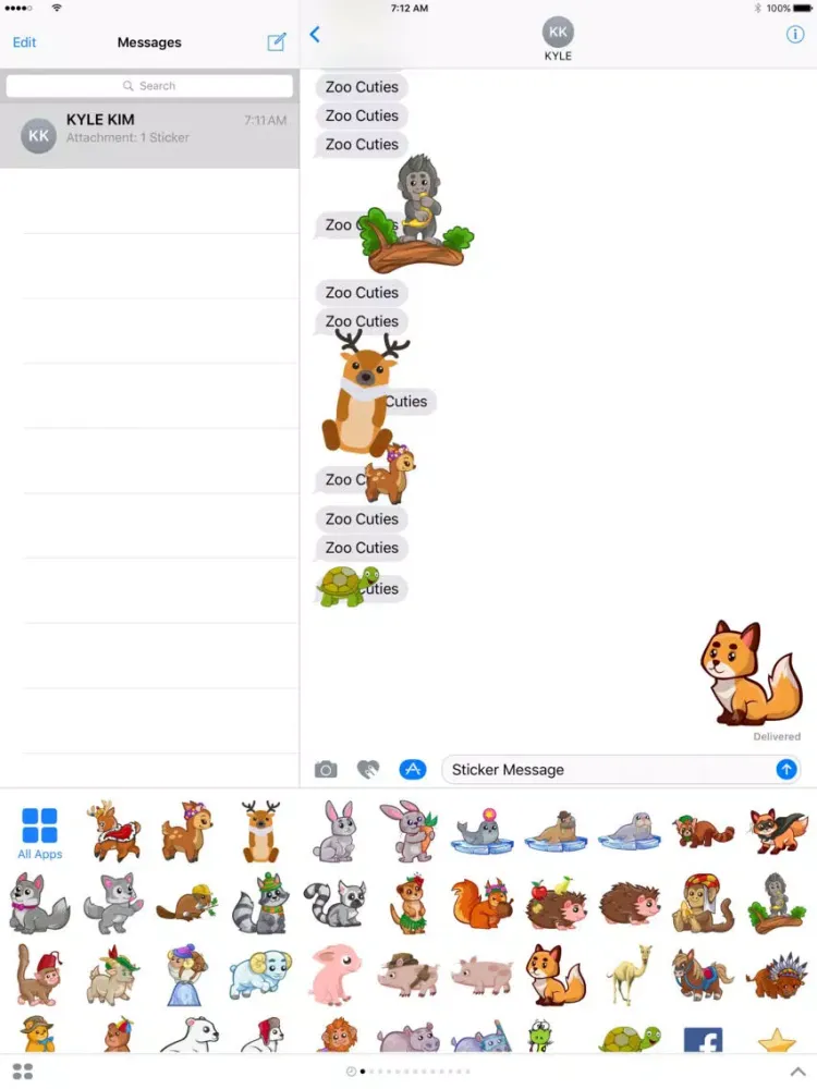 Tangkapan skrin Zoo Cuties: Cute Animal Stickers for iMessage iPad 