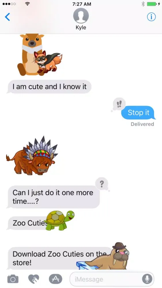 Tangkapan skrin Zoo Cuties: Cute Animal Stickers for iMessage