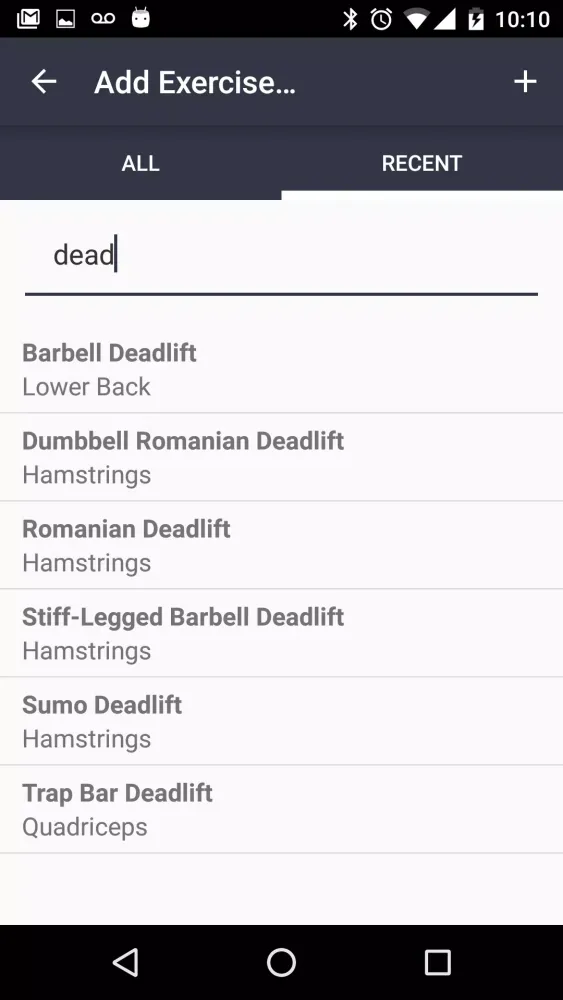 Tangkapan skrin Lift Tracker Weightlifting Log