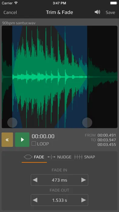 Capturas de tela do AudioShare