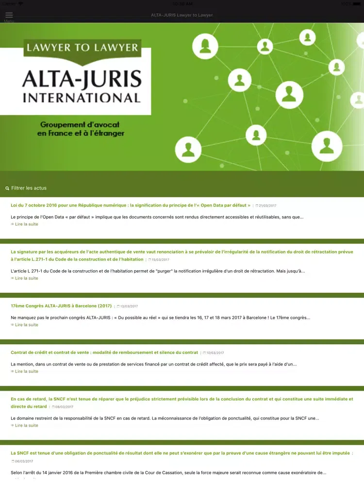 LAWYER TO LAWYER (ALTAJURIS) iPad  Screenshots