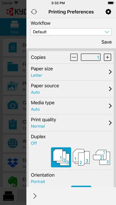 KYOCERA Mobile Print Screenshots
