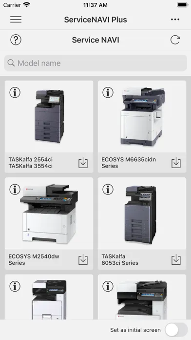 Zrzuty ekranu ServiceNAVI Plus