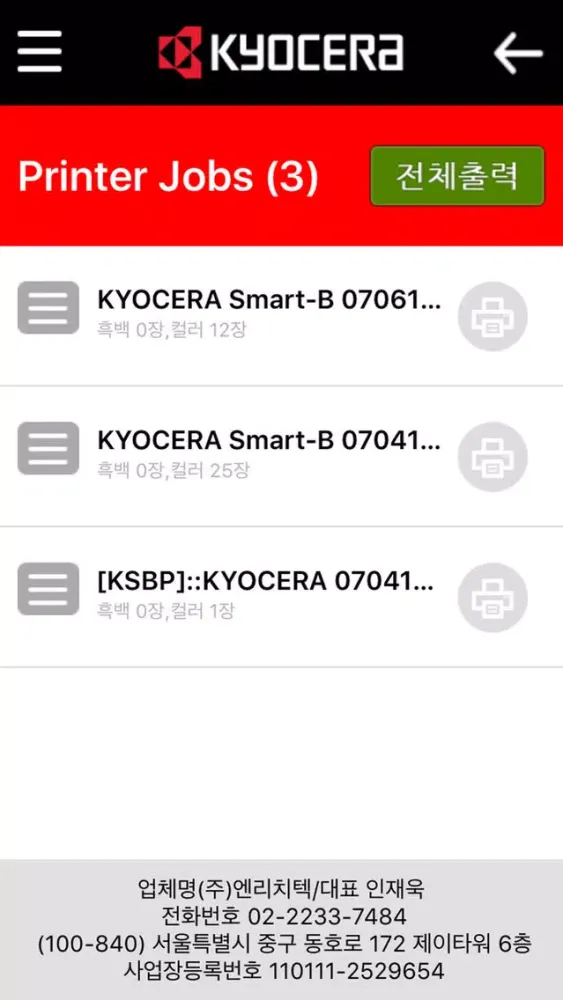 KYOCERA Smart-B Printing 스크린샷