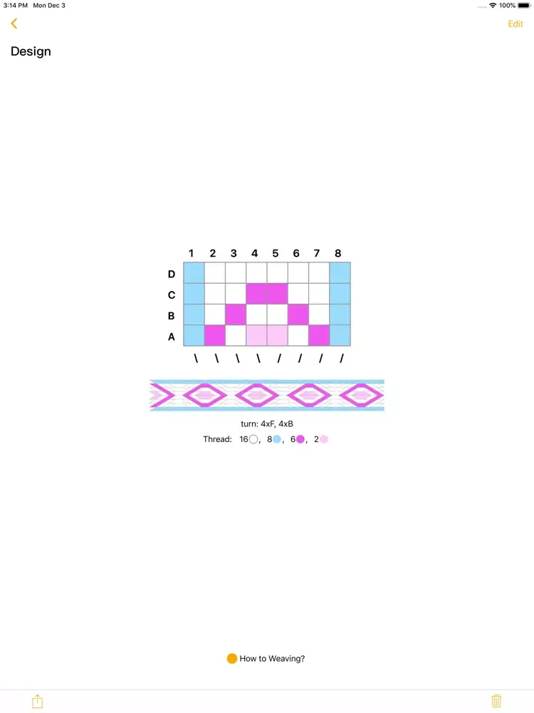 Tablet Weaving Designer iPad  Screenshots