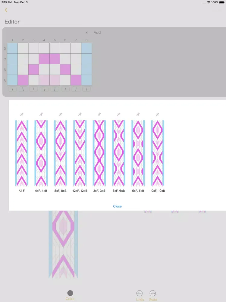 Tablet Weaving Designer iPad  Screenshots