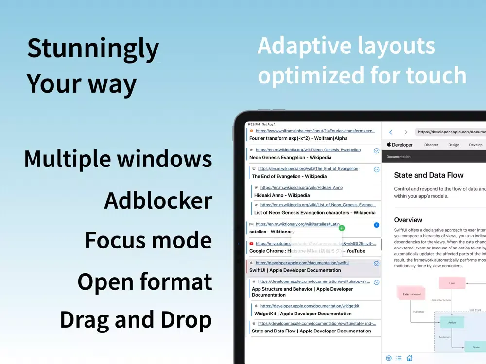 ภาพหน้าจอของ Flow - Experimental Browser iPad 